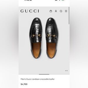 Gucci Black Crocodile Leather Loafers